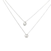 14k White Gold .15ct G SI1 Round Diamond Floating  Necklace